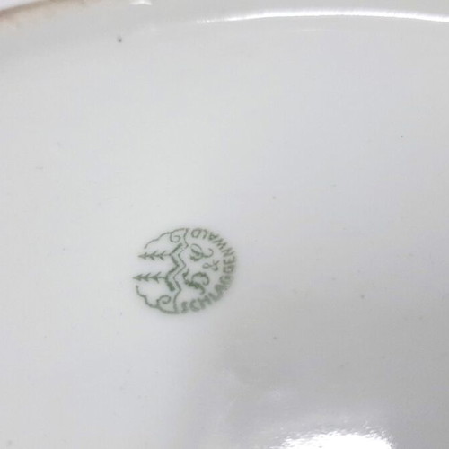 Vintage Schlaggenwald porcelain soup tureen, like new, white and gold