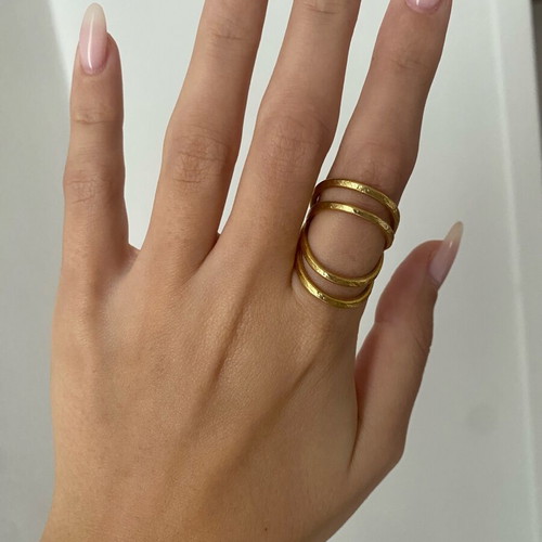 Multi-Band Gold Statement Ring like new
