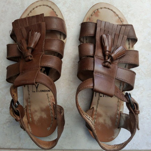 Fly London leather brown sandals used size 36