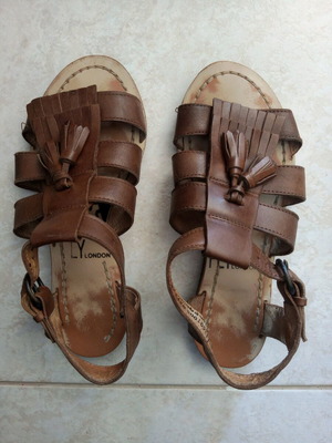 Fly London leather brown sandals used size 36