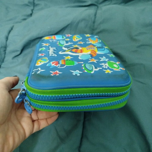 Primary school pencil case used with space theme