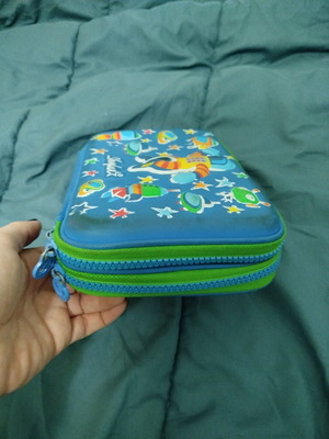 Primary school pencil case used with space theme