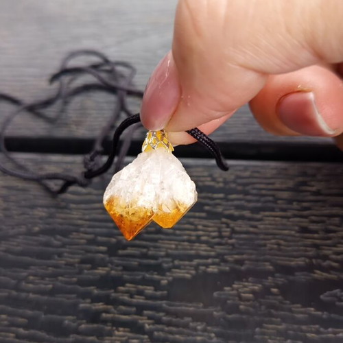 Energy Crystal Pendant Yellow Natural Raw