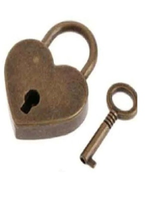 Metal antique security padlock bronze new