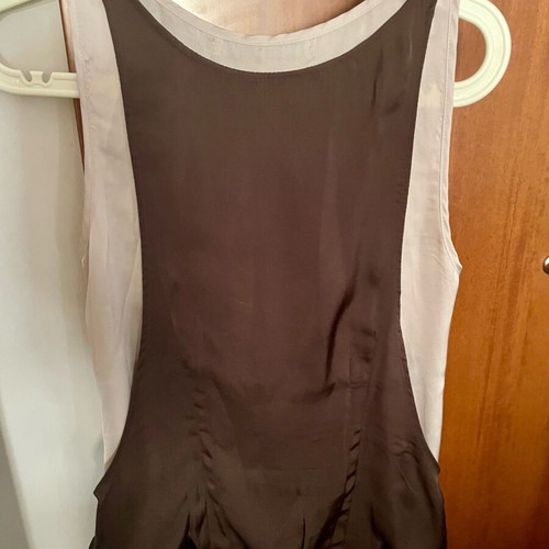 Zara top satin double fabric beige brown like new, XS