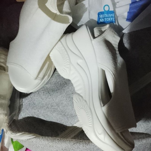 Shoes used, white platform sandals size 38, comfortable