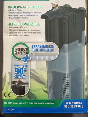 Marina aquarium filter like new up to 50lt with triple mechanical and biological filter