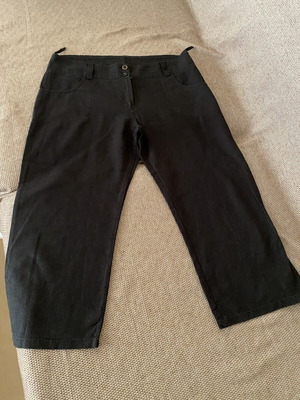 Linen crop wide leg pants new, black, size M