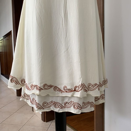 Dress with embroidery new, viscose, ivory color, size M