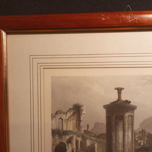 Lysicrates Monument engraving used from 1840 with frame