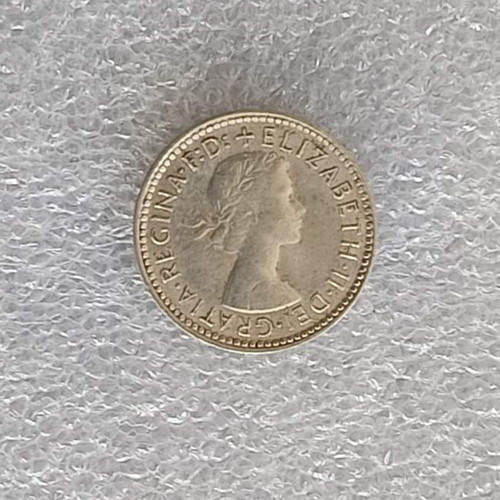 Australia 6 Pence Coin 1963 used, silver