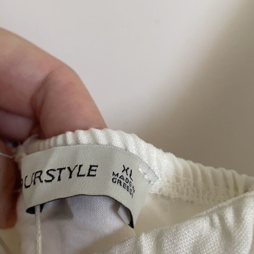 Mind Your Style white linen blend mini dress