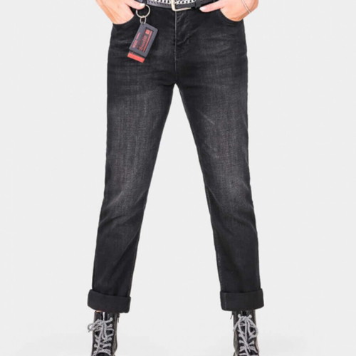 Estero Ragazza boyfriend women's jeans, graphite black denim