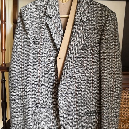 Kynoch Keith Scotland men's wool herringbone jacket, size 52