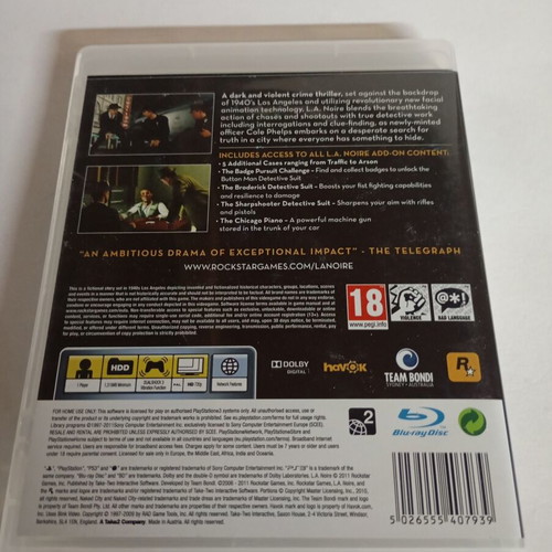 L.A. Noire The Complete Edition PS3 like new