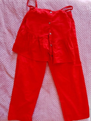 H&M set pants and top like new, red, size 128
