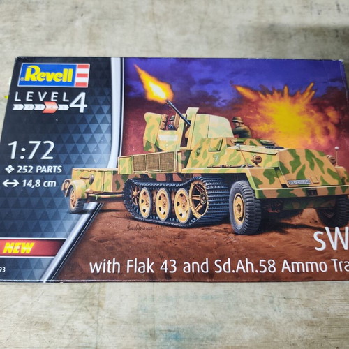 Revell SWS model kit 1:72 with Flak 43 and Sd.Ah.58 ammo trailer