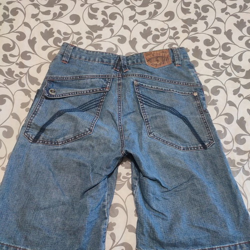 Men's denim bermuda shorts, blue, size S