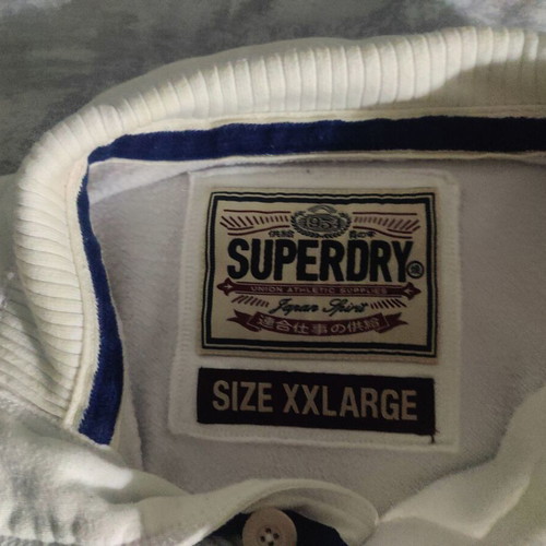 Superdry Japan White Sweat Top like new, XL to slim XXL