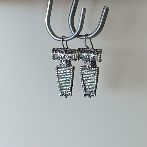 Silver earrings 950 like new, about 4cm, with box
