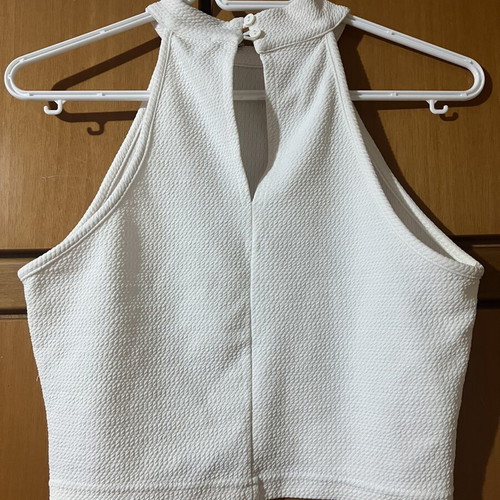 White halter top size M, textured fabric
