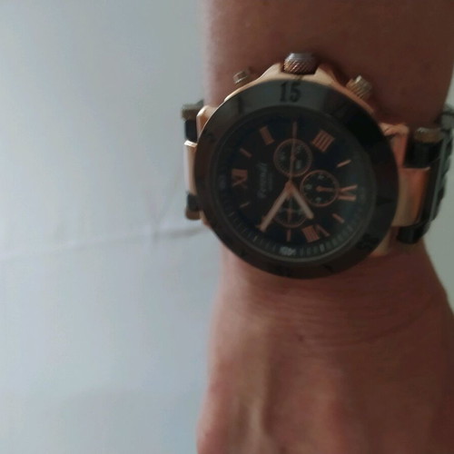Ferendi women's watch used, dark brown with rose gold details