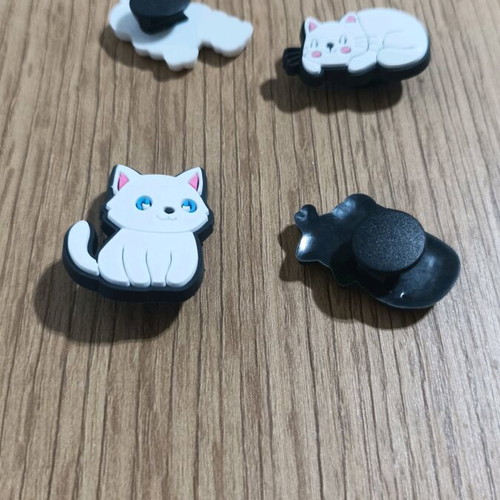 Decorative charms for crocs new, pack of 4 with cats
