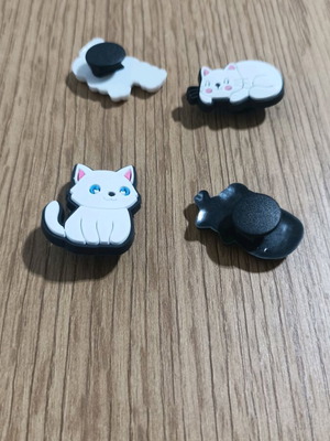Decorative charms for crocs new, pack of 4 with cats
