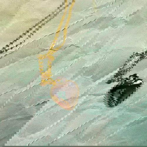 Χρυσό κολιέ με καρδιά – μεταλλικό charm