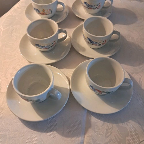Set of six double coffee cups Lumidhs Stathopoulos collectible new
