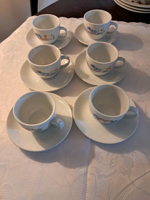 Set of six double coffee cups Lumidhs Stathopoulos collectible new
