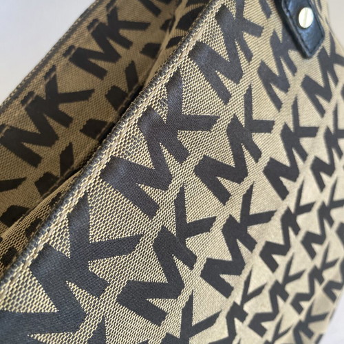 Michael Kors women's bag used, beige and black with MK design