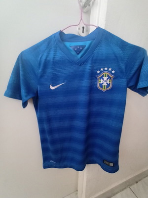 Nike Brazil National Team Kids' Blue Away Jersey Medium 10-12 Years Dri-FIT