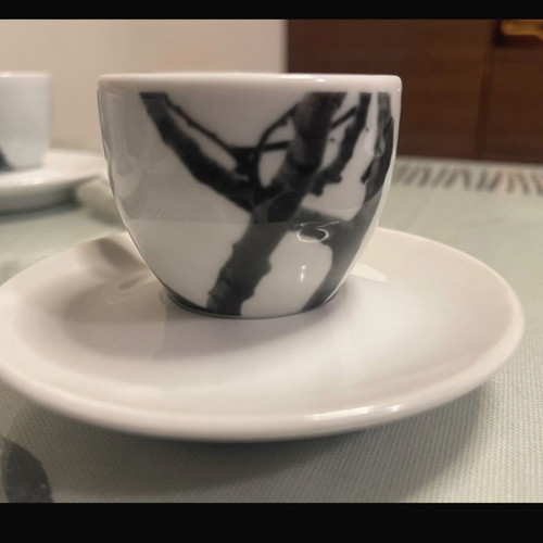 Illy espresso cups unused vintage set of 6 from 1997 by Mario Giacomelli