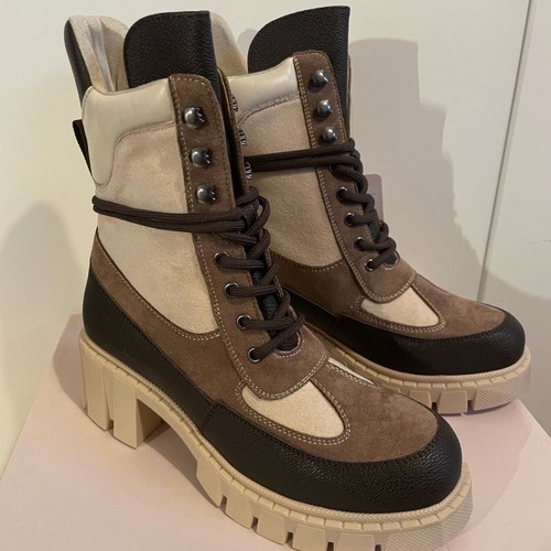 Deezee boots new, beige-brown, size 38, eco suede