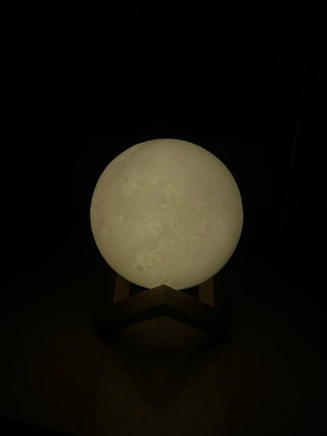 Wooden Moon Decorative Lamp with LED Lighting and USB Rechargeable