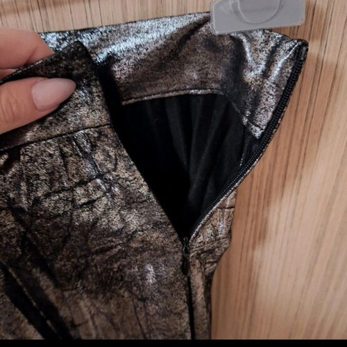 Zara pleated mini skirt silver metallic new, size XS