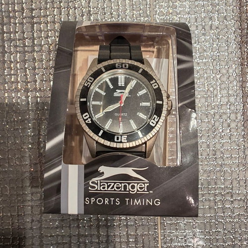 Slazenger wristwatch new, black, men's