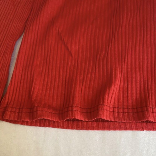 Zip-Kilot pants new, ribbed fabric, elastic waist, red-orange