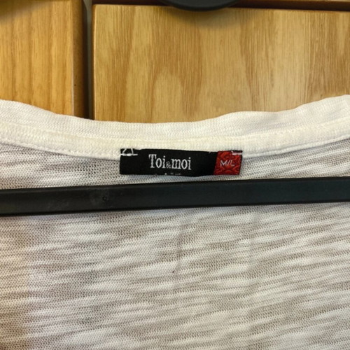 Toi&Moi short sleeve cotton t-shirt like new, size M/L, white