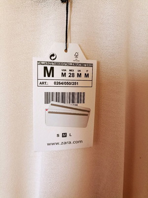 Zara blouse new, size M, white