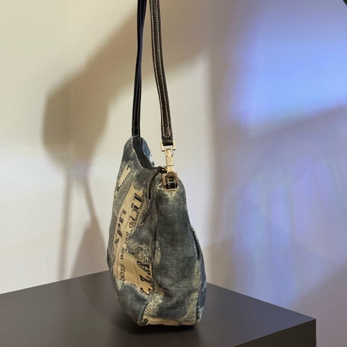 Silvano Biagini Y2K Vintage Shoulder Bag like new with Newspaper Print