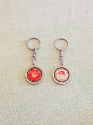 Olympiacos Spinning Keychains Double & Rivaldo 2005 Set of 2 like new