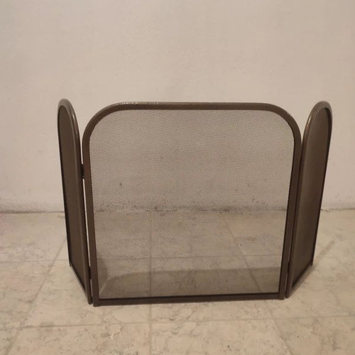 Protective Fireplace Screen three-panel, unused, bronze finish