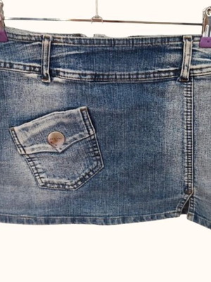 Denim mini skirt size S used, low rise Y2K style