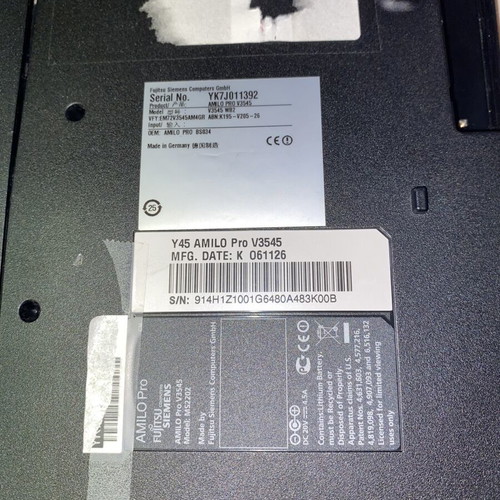 Fujitsu Siemens AMILO Pro V3545 laptop used, model MS2202