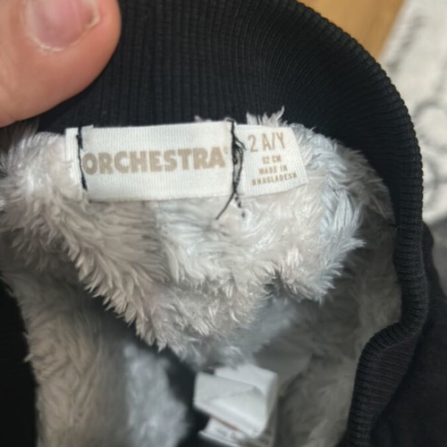 Orchestra black tracksuit with fur used for 2 years old