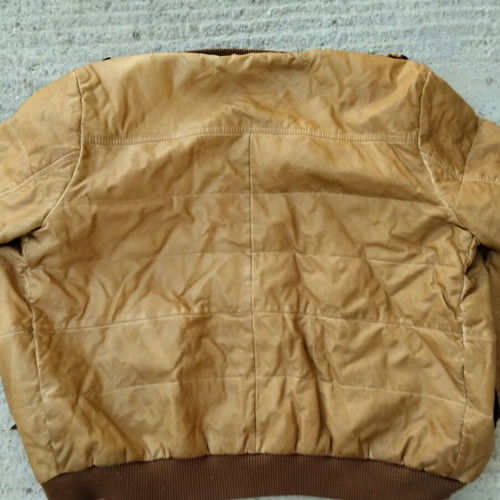 Leather jacket used with wear, size XXL, yellow