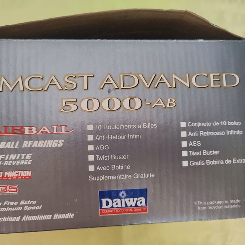 Daiwa Emcast Advanced 5000-AB fishing reel new with spare aluminum spool
