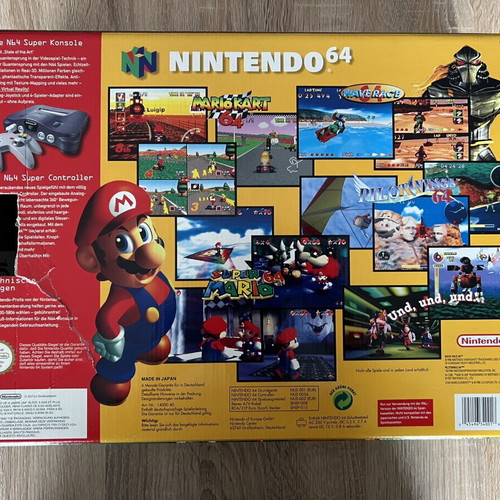 Nintendo 64 box used with English manual and poster